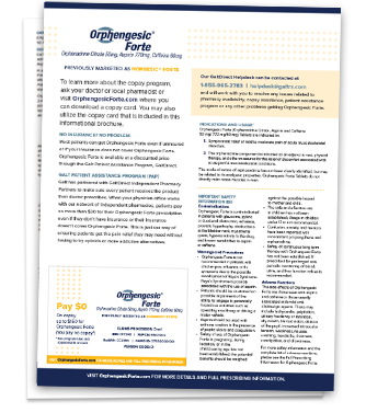 Orphengesic® Forte Copay Information Brochure